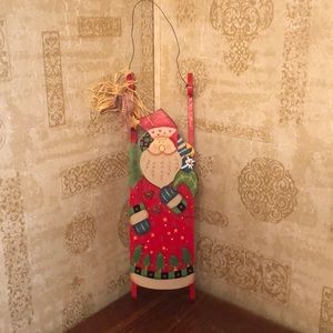 Santa Christmas Sled Decoration